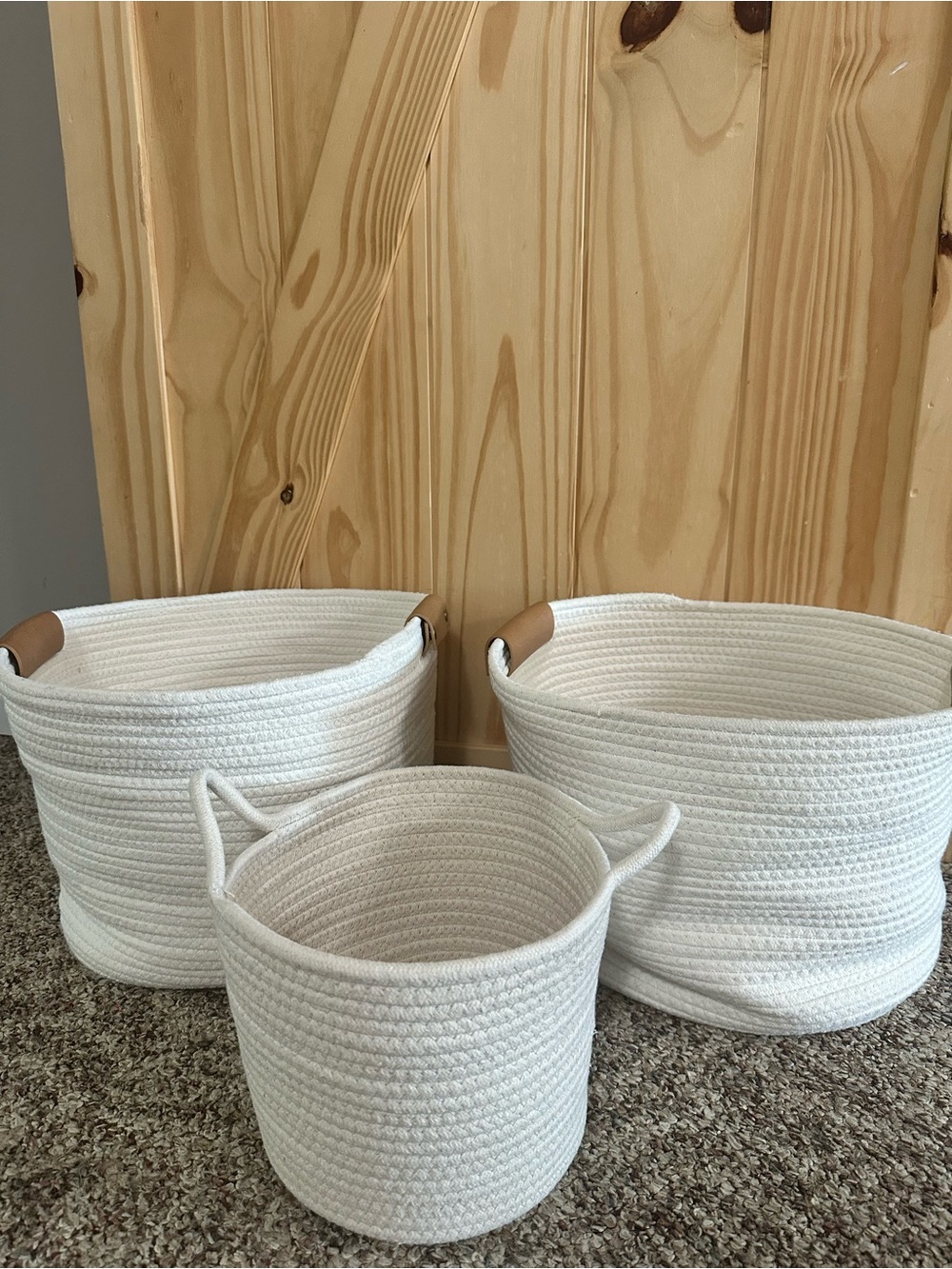 Woven baskets white